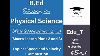 Real lesson plans 2 and 3 Speed and Velocity Combustion Physical Science teaching file BEd [upl. by Aitnahs]