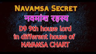 Navamsa secret D9 9th house lord in different houses of Navamsa hindi Vedic astrology [upl. by Einaled300]