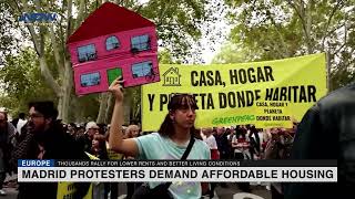 Madrid protesters demand affordable housing [upl. by Ivanah105]