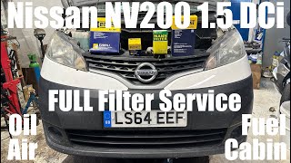 Nissan NV200 15 DCi FULL Filter Service  Oil Air Fuel Cabin  Service Light Reset  K9K 400 [upl. by Eiliah414]