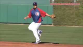 Darwin Barney Gold Glove Slow Motion Fielding Mechanics  Ground ball How to Field a Baseball Cubs [upl. by Sanburn]