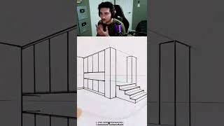 TWO POINT PERSPECTIVE DRAWING HACK shorts [upl. by Nad938]