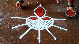 Diwali peacock rangoli designs🌹53 deepawali Diya muggulu🌹diwali2024 special kolam🌹Super rangoli [upl. by Mazur]