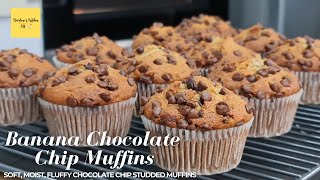 Banana Chocolate Chip Muffins  Darlenes Kitchen SG [upl. by Namrak421]