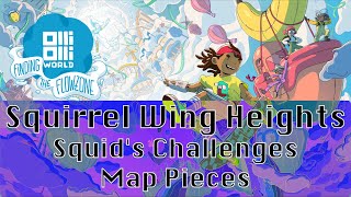 OlliOlli World Finding The Flowzone DLC  Squirrel Wing Heights Squids Challenges  Map Pieces [upl. by Elihu]