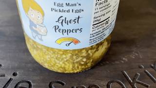 Tasting Ghost Pepper Pickled Eggs Flavor Over Fire [upl. by Ahtnamys492]