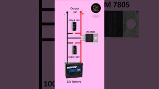 12V to 5V DC Converter Circuit  Voltage Regulator 7805 shorts electronic diy [upl. by Cleodel]