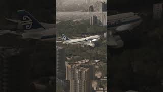 Air New Zealand Boeing 747 overshot landing landing msfs2020 aviation airport planespotting [upl. by Nnaitsirhc]