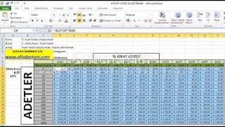 EXCEL İLE TL FİYAT LİSTESİ OLUŞTURMAK [upl. by Sewellyn]