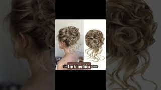 HairBunExtensionCurlyScrunchieElasticMessyBunHairPieceMagicTousledUpdoEasyAttachBunHairStyles [upl. by Arodaeht]