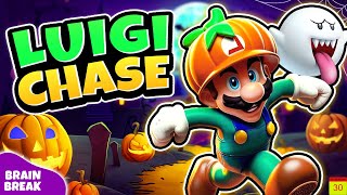 Luigis Run Brain Breaks For Kids  Super Mario Brain Break Activity  Freeze Dance amp Chase [upl. by Daj]