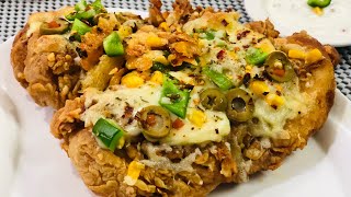 Home made KFC style Chizza recipe  super tasty and juicy  chizza pizza  fastfood kfc fyp [upl. by Arrakat]