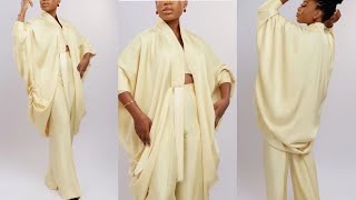 How to make a Kimono COWL JACKET with COLLAR [upl. by Tema771]