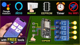 IoT based ESP8266 projects using Google Assistant Alexa amp Cadio [upl. by Yendic711]