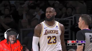 Lebron Gets Personal With PG On A Poster Clippers At Lakers Highlight Reaction [upl. by Ott]