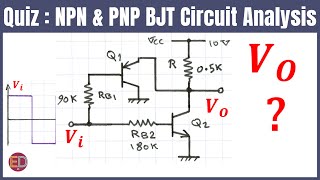 PNP NPN Transistor Circuit Analysis Example BJT NPN PNP Solved Problem [upl. by Mellie809]