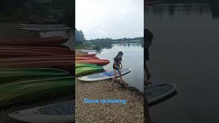 stone skimming lake adventure beautiful nature [upl. by Cotsen]