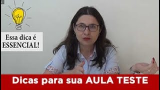 Dicas para sua AULA TESTE [upl. by Atinnek]