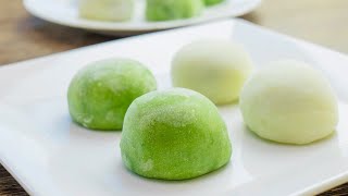 Super easy chewy Mochi in 10 minutes matcha and nature flavor [upl. by Eylhsa]