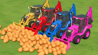 COLORS OF LOADER  CAT BACKHOE LOADERS IN FS22  FARMING SIMULATOR 22 [upl. by Yboj]