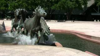 Galloping Horses Bronze Water Fountain [upl. by Airdnat]