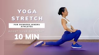 10 Min Yoga for Runners Hikers Post Workout Friendly Stretches All Levels [upl. by Hebner]