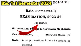 BSc 1st Semester Physics Question Paper 202324  BSc First Year Question Paper 2023  BSc Paper [upl. by Ecyal344]