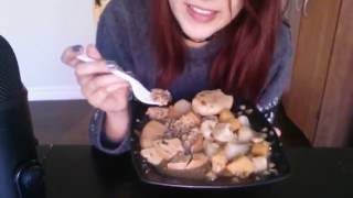 ASMR  VEGETARIAN THANKSGIVING  Eating Leftover Tofurky Dinner [upl. by Ennaillij]