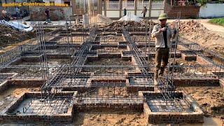 Man Building Awesome Concrete House Foundation In His Garden  Construction From Start To Finish [upl. by Yecnahc]