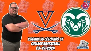 Virginia vs Colorado State 31924 Free College Basketball Picks and Predictions  NCAAB Pick [upl. by Ytteb331]