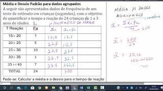 Média e Desvio Padrão para dados agrupados [upl. by Schulze]