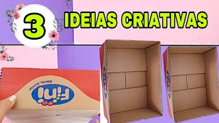 3 IDEIAS FABULOSAS COM CAIXAS DE PAPELÃO FAÇA VOCÊ MESMO [upl. by Fabrin]