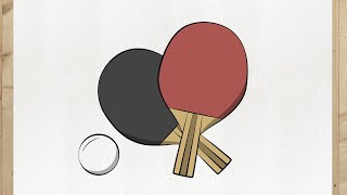 Como dibujar Raquetas de Ping Pong paso a paso FACIL y rapido [upl. by Brine224]