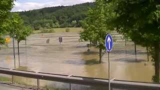 Vilshofen B8 Hochwasser 2013 Richtung Passau mit LKW [upl. by Zelikow]