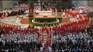 I cardinali a San Pietro Conclave al via con la Messa [upl. by Atinaujnas]