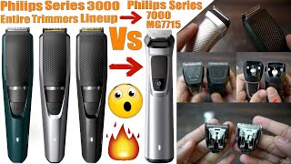 Philips series 3000 trimmers entire lineup vs philips multigroom 7000 kit mg7715 full comparison [upl. by Waylin543]