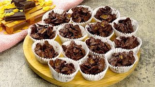 Chocolate corn flakes cakes ready with 2 ingredients [upl. by Fairman]