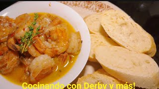 Camarones al ajillo Garlic Shrimp camaro seafood mariscos [upl. by Ayhtak]