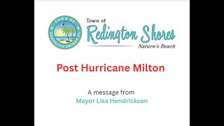 Mayor Hendrickson – Post Storms Helene and Milton Update 101024 [upl. by Lello893]