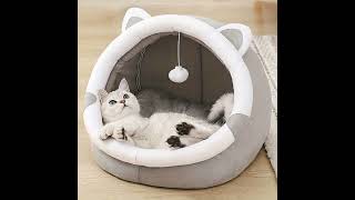 Cozy Cartoon Cat Cave Bed  Keep Your Kitten Warm And Snug In This Cute Pet House Christmas Gift [upl. by Kannav]