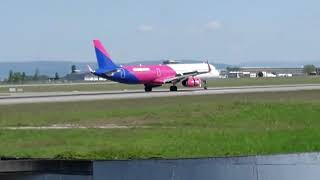 Basel Mulhouse euro airport Wizz A321 landing  Coming from Skopje [upl. by Nohsar]