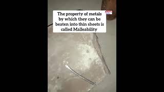 Malleability  Activity 41 Class 8 Science shorts anjusscience [upl. by Eeroc]