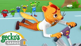 The Weasel That Got Segway  Geckos Garage  Moonbug Kids  Play and Learn [upl. by Novart]