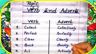 Verb amp Adverb in English Grammar  Learning Video For Kids [upl. by Nhaj]