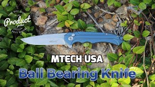 MTECH USA Ball Bearing Button Lock Pocket Knife MT1022 [upl. by Srevart]