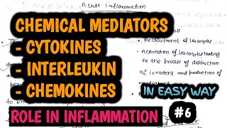 INFLAMMATION Pathology  Chemical Mediators CYTOKINES Interleukins amp Chemokines  Part 6 [upl. by Recneps]