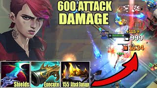 Vi but I have 600 attack damage and its BROKEN 33 kills [upl. by Biddle507]