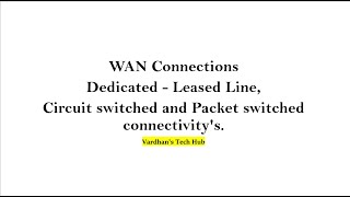 15 WAN connections  Dedicated  Leased Line Circuit switched and Packet switched connectivities [upl. by Skrap]