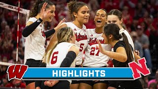 Wisconsin at Nebraska  Highlights  Big Ten Volleyball  Oct 21 2023 [upl. by Reede]