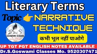 LITERARY TERM  NARRATIVE TECHNIQUEuptgt english motivation studytips dsssbtgtpgt dsssb [upl. by Teteak881]